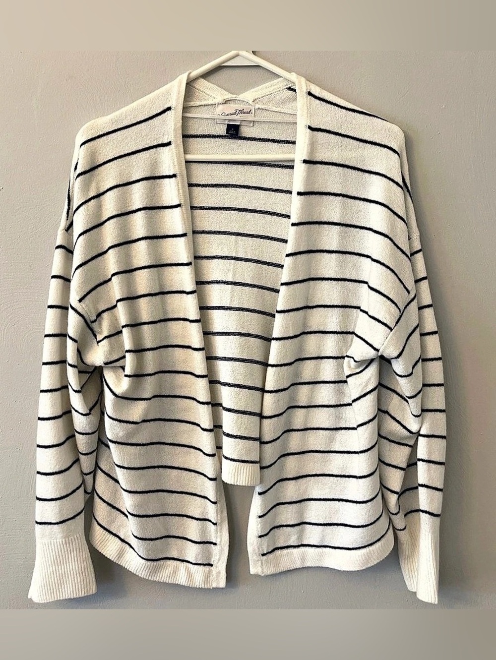 Universal Thread Striped Cardigan in White & Black Size Small Like New